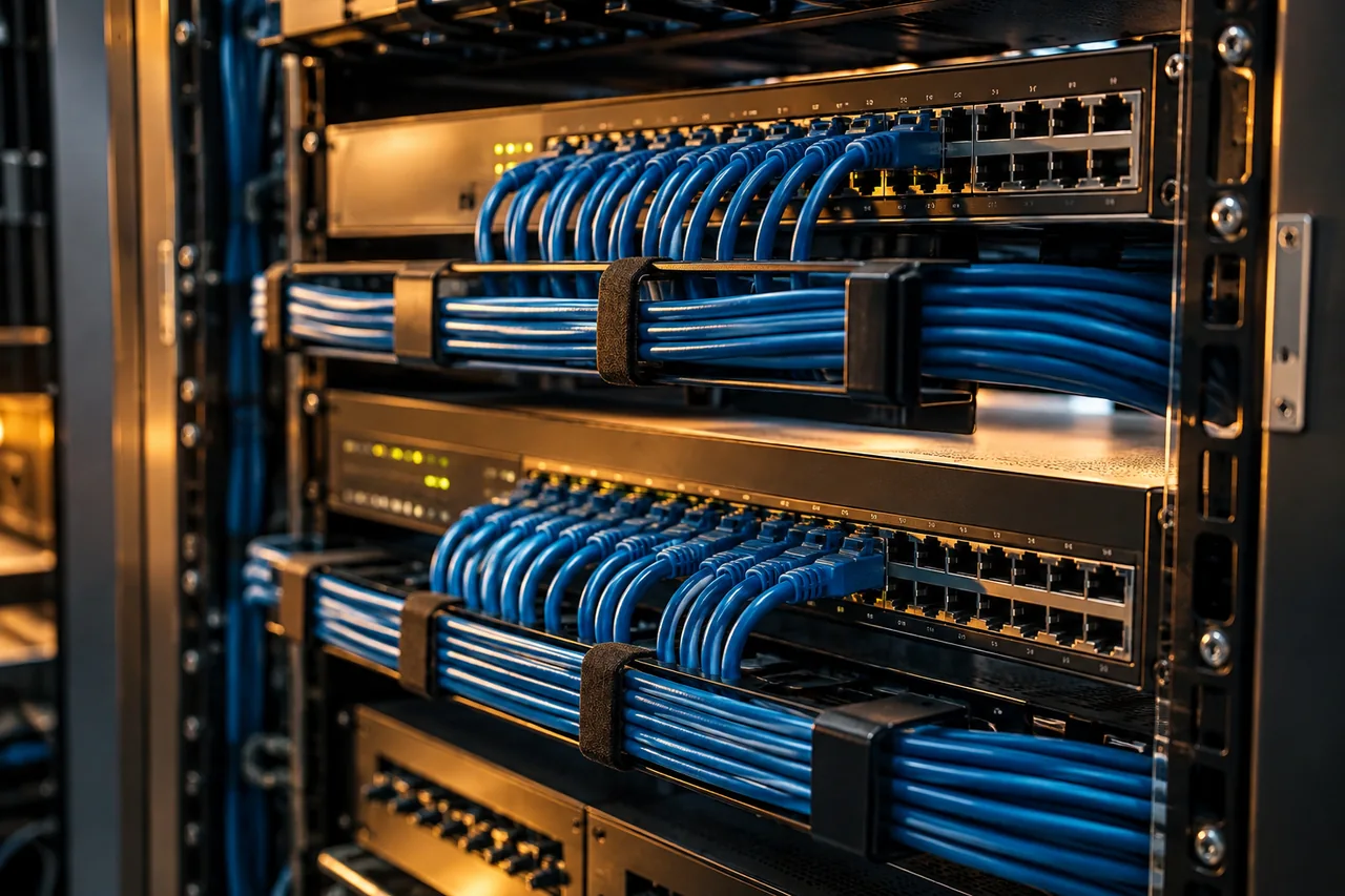 Equipos de red y cableado organizado